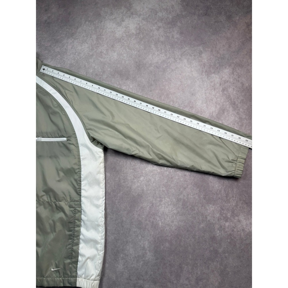 VTG Nike Windbreaker Jacket Mens XXL Gray White Full Zip Mesh Swoosh Y2K 90s - Picture 14 of 16